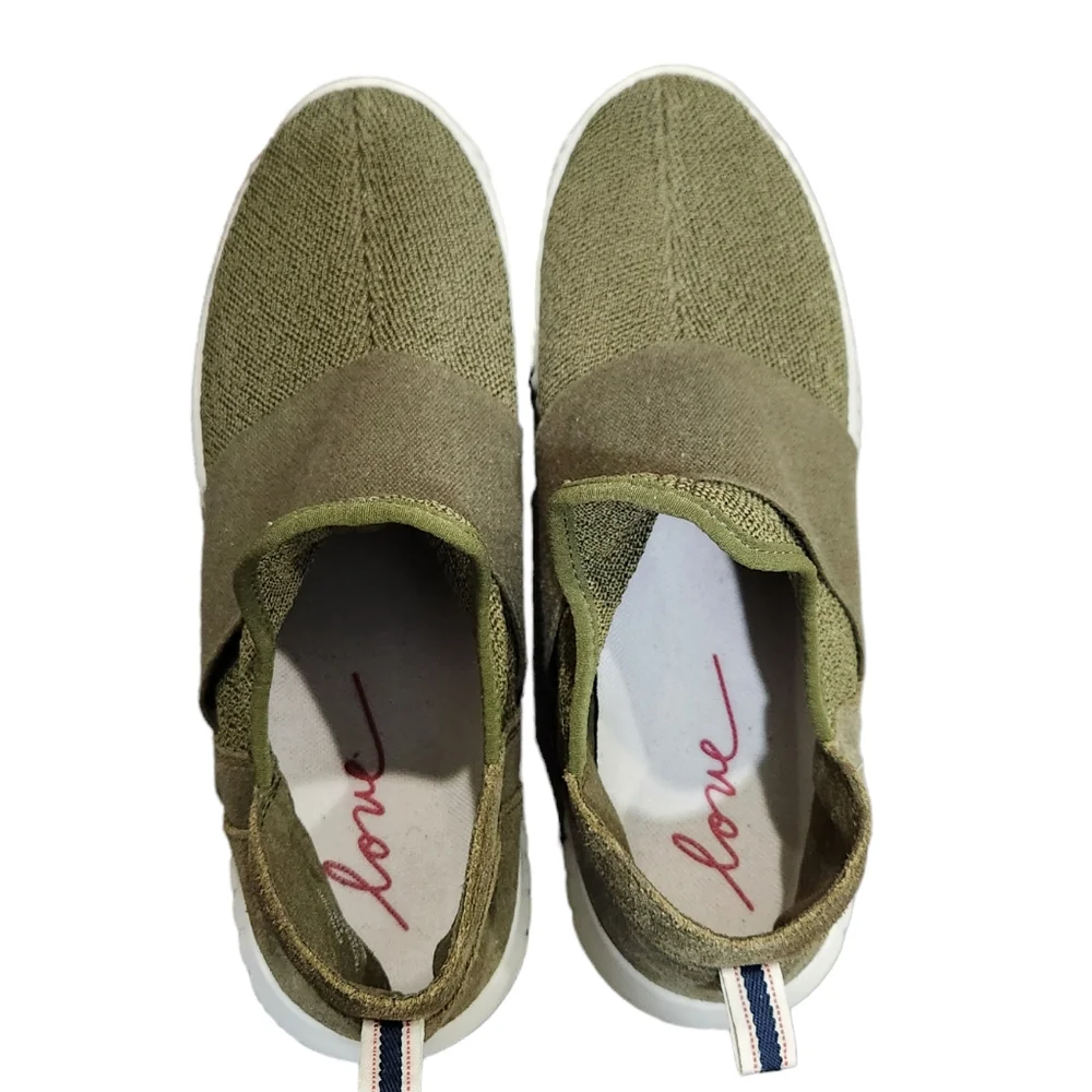 ED by Ellen Degeneres Green Mesh & Suede Sneakers Shoes Hachiro Slip-on 8.5